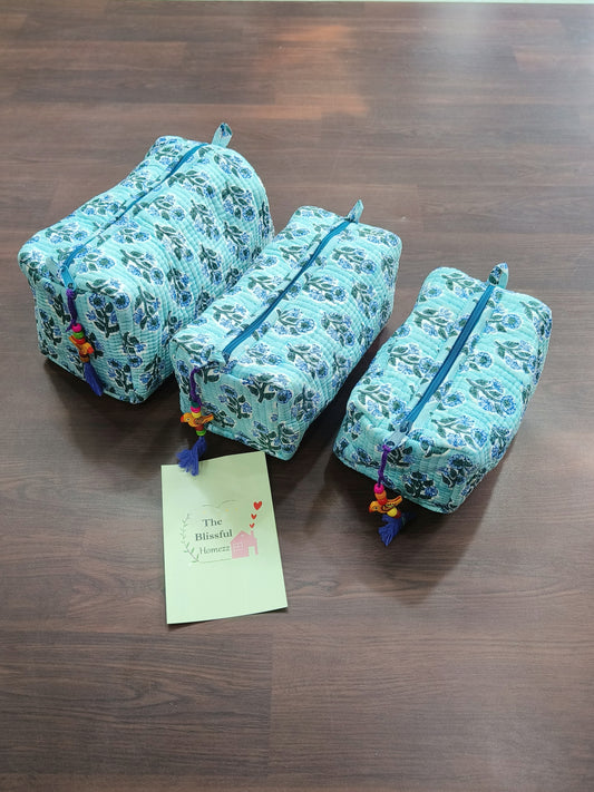Handblock Printed Pouches (Set of 3)