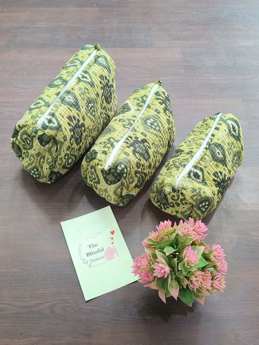 Handblock Printed Pouches (Set of 3)