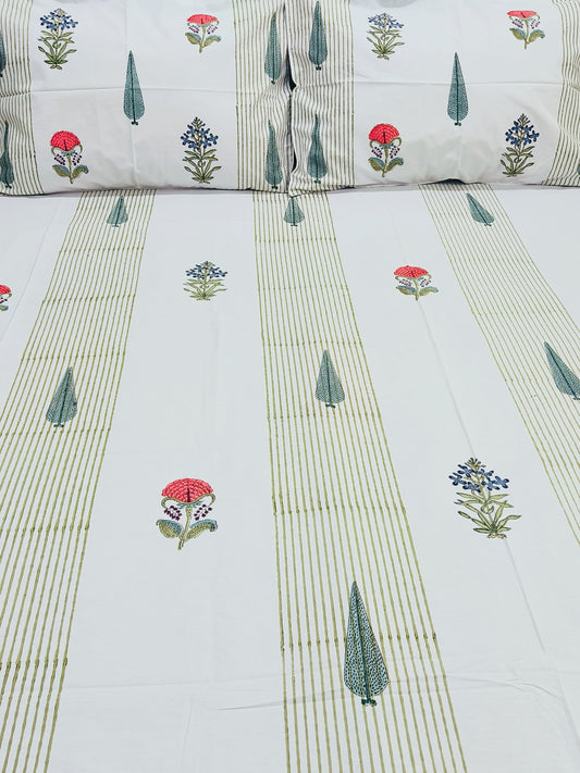 FRESH ARRIVAL Handblock Printed Premium Bedsheets(Dispatch Time 24 Hours)