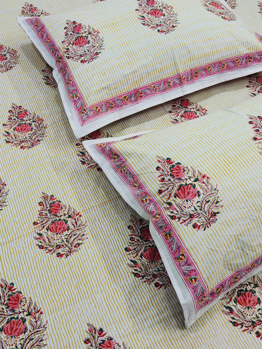 Bedsheet With King Size Pillow Cases