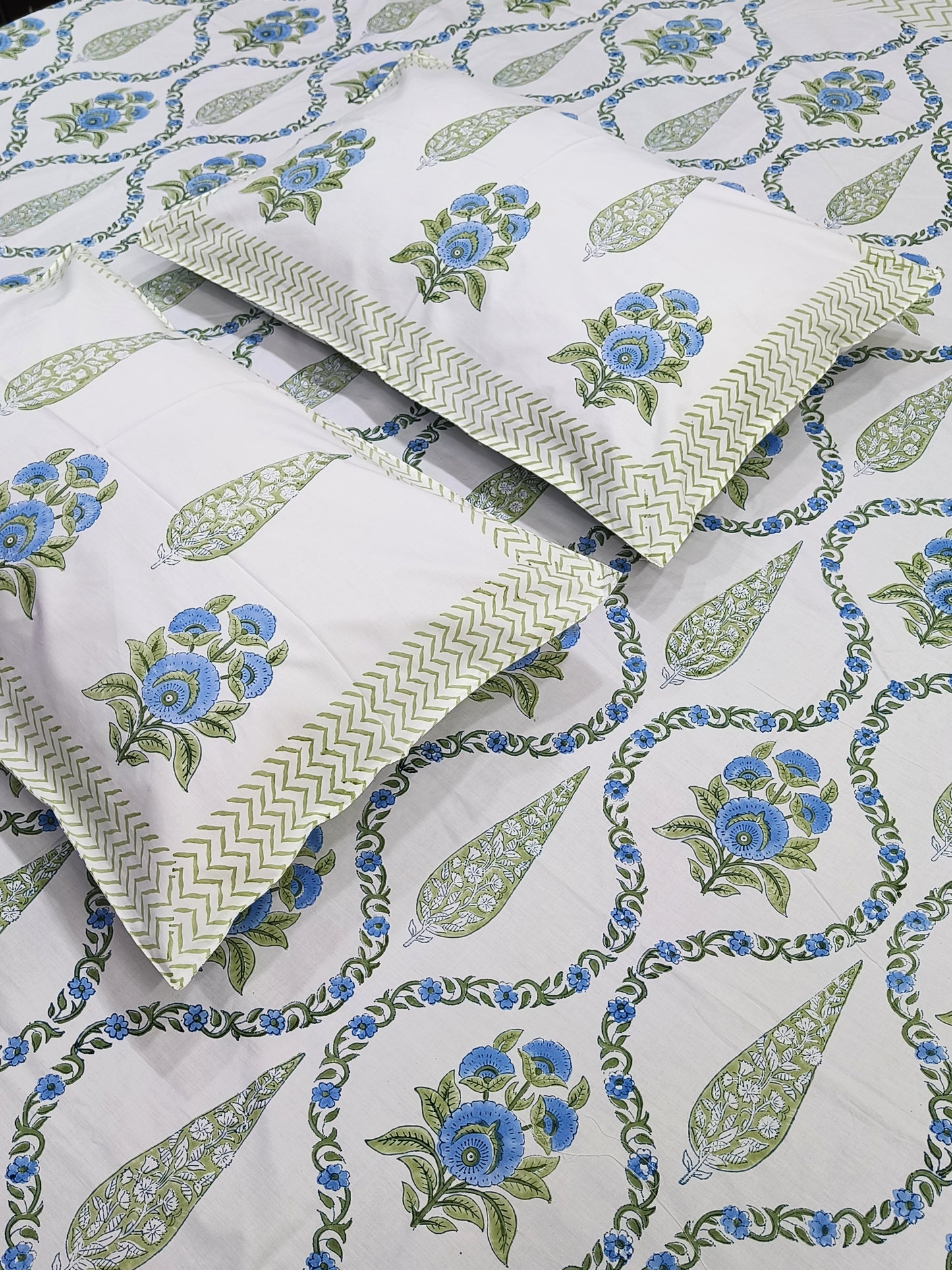 FRESH ARRIVAL Handblock Printed Premium Bedsheets(Dispatch Time 24 Hours)