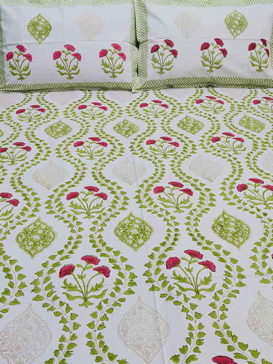 FRESH ARRIVAL Handblock Printed Premium Bedsheets(Dispatch Time 24 Hours)