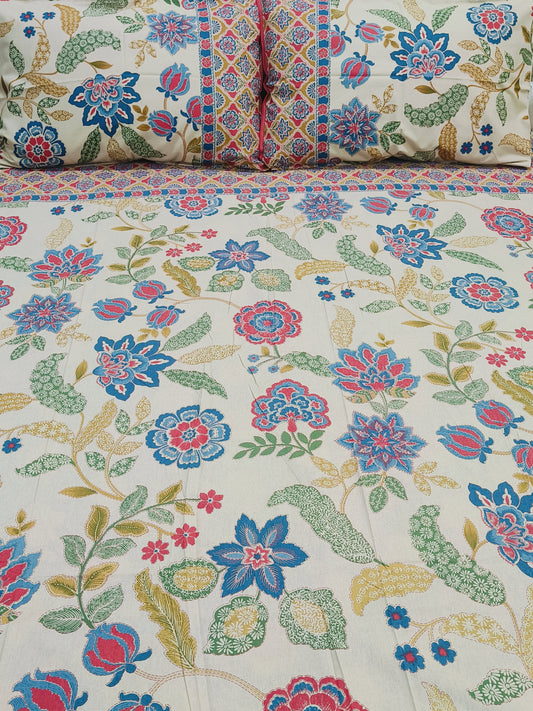 Bedsheet With King Size Pillow Cases