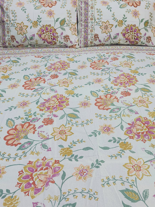 Bedsheet With King Size Pillow Cases