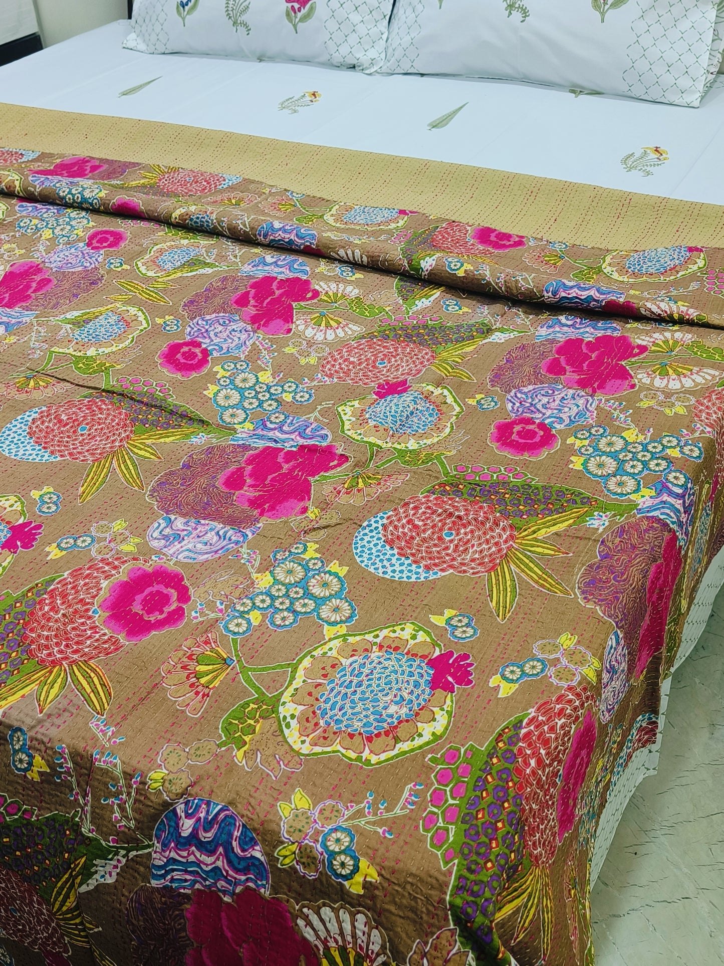 Kantha Bedcovers Printed Premium