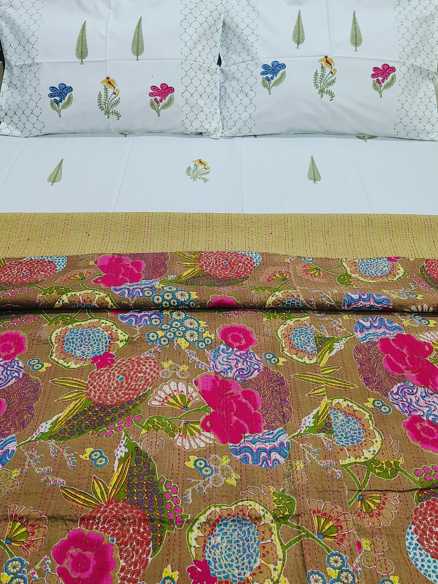 Kantha Bedcovers Printed Premium