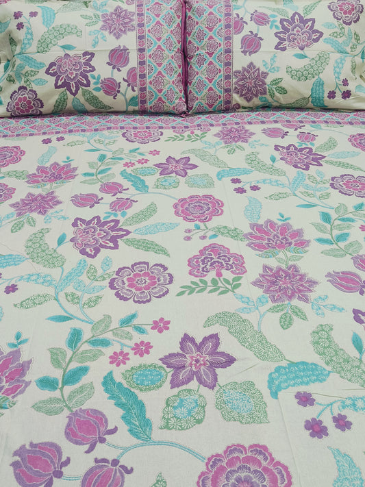 Bedsheet With King Size Pillow Cases
