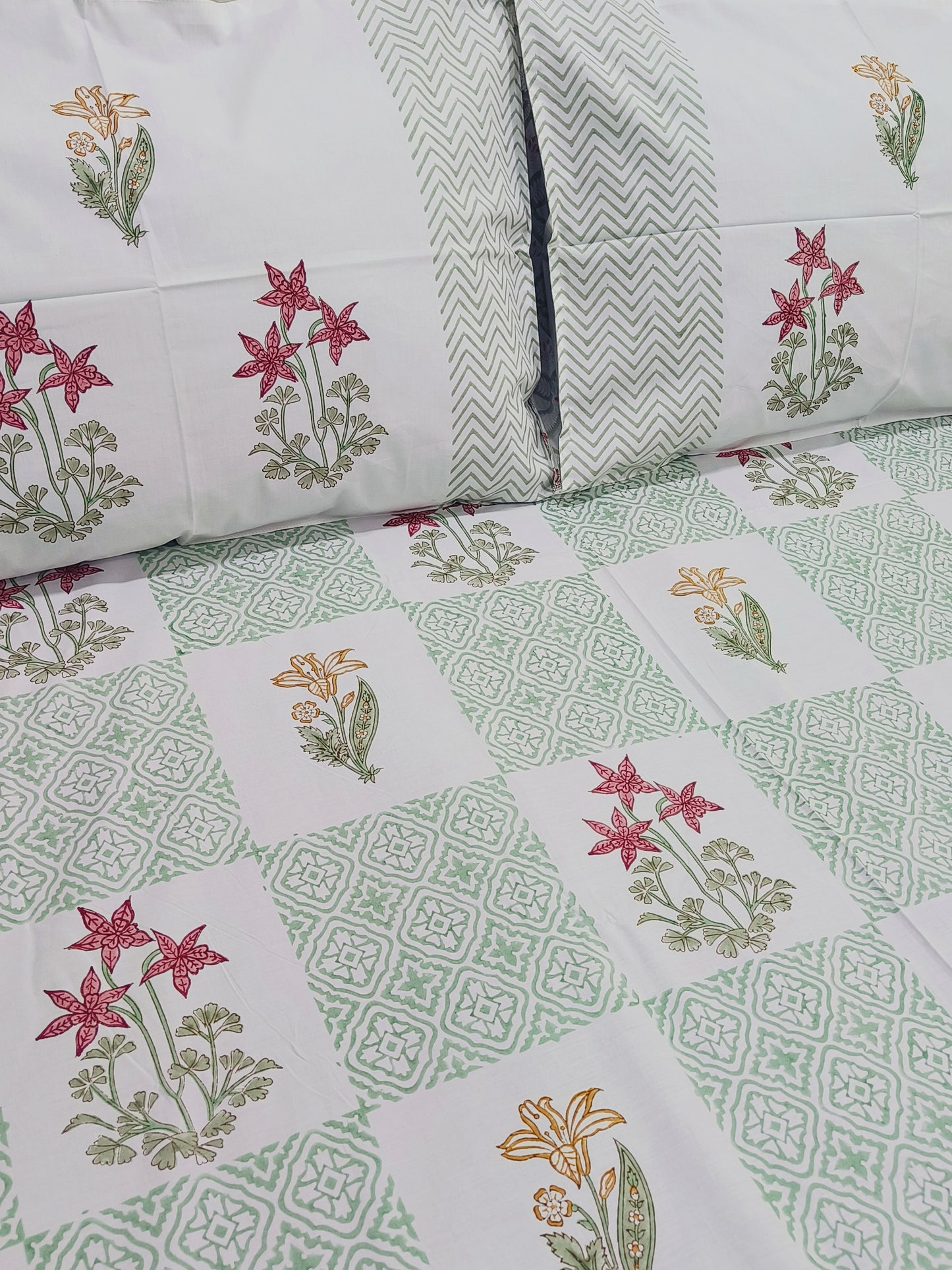 FRESH ARRIVAL Handblock Printed Premium Bedsheets (Dispatch Time 24 Hours)
