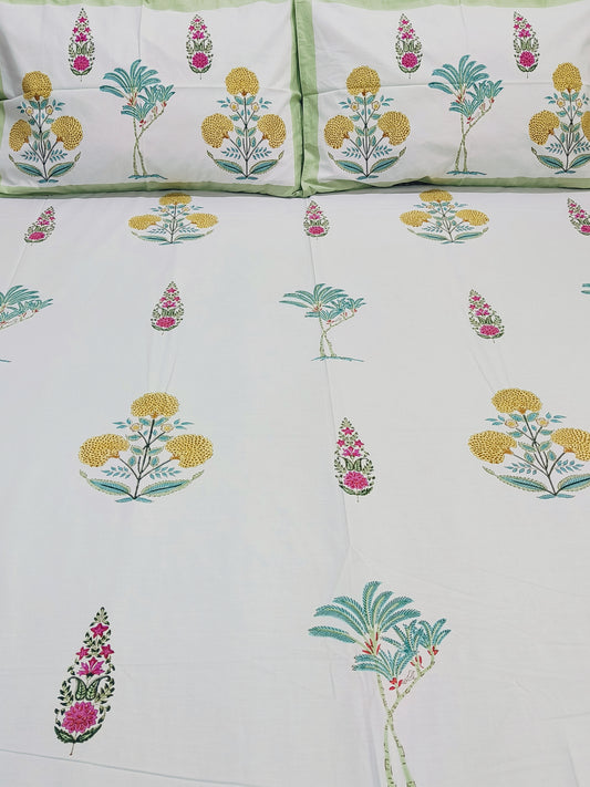 Handblock Printed Premium Bedsheet (Dispatch Time 24 Hours)