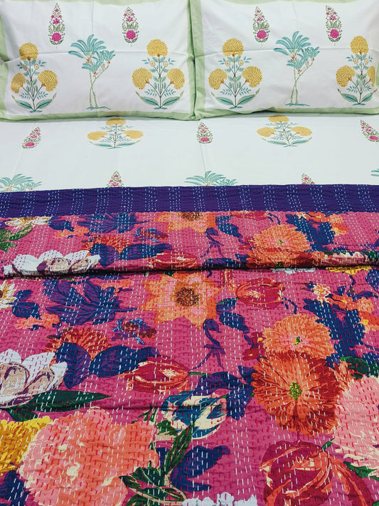 Kantha Bedcovers Printed Premium