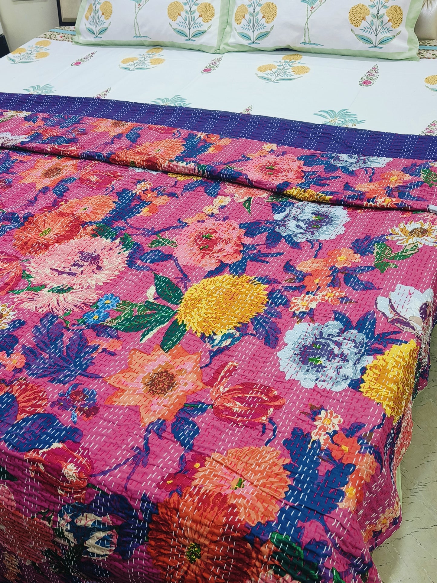 Kantha Bedcovers Printed Premium