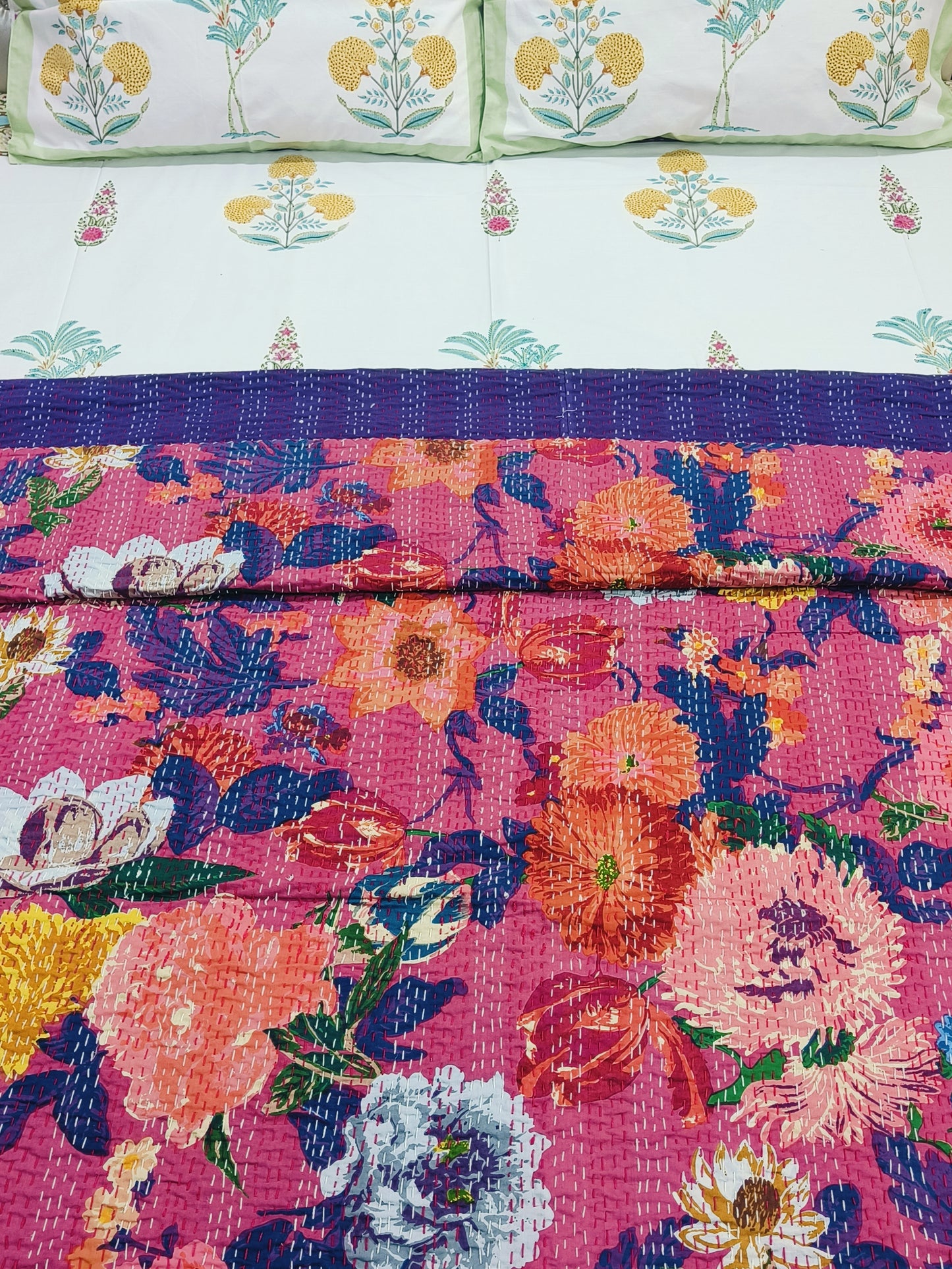 Kantha Bedcovers Printed Premium