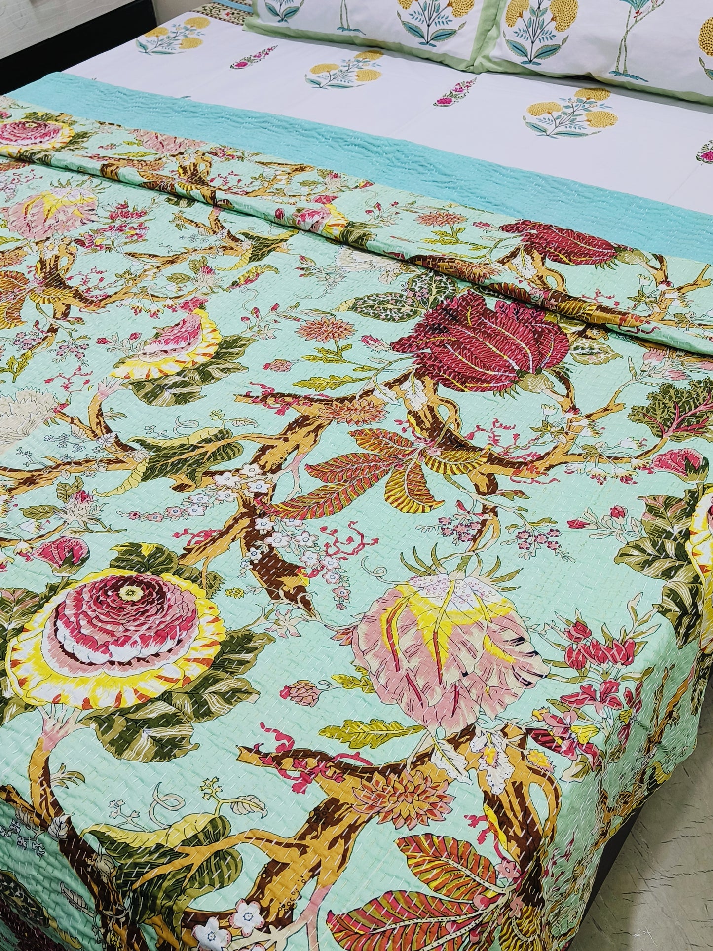 Kantha Bedcovers Printed Premium