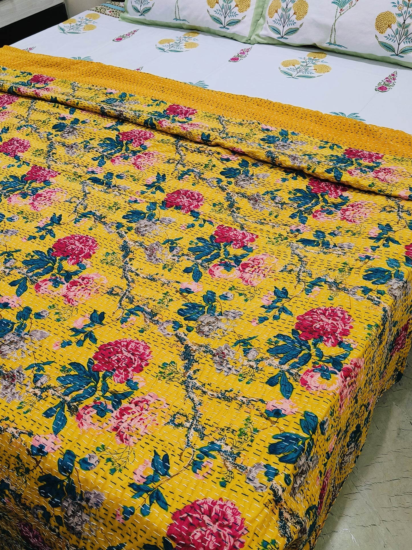 Kantha Bedcovers Printed Premium