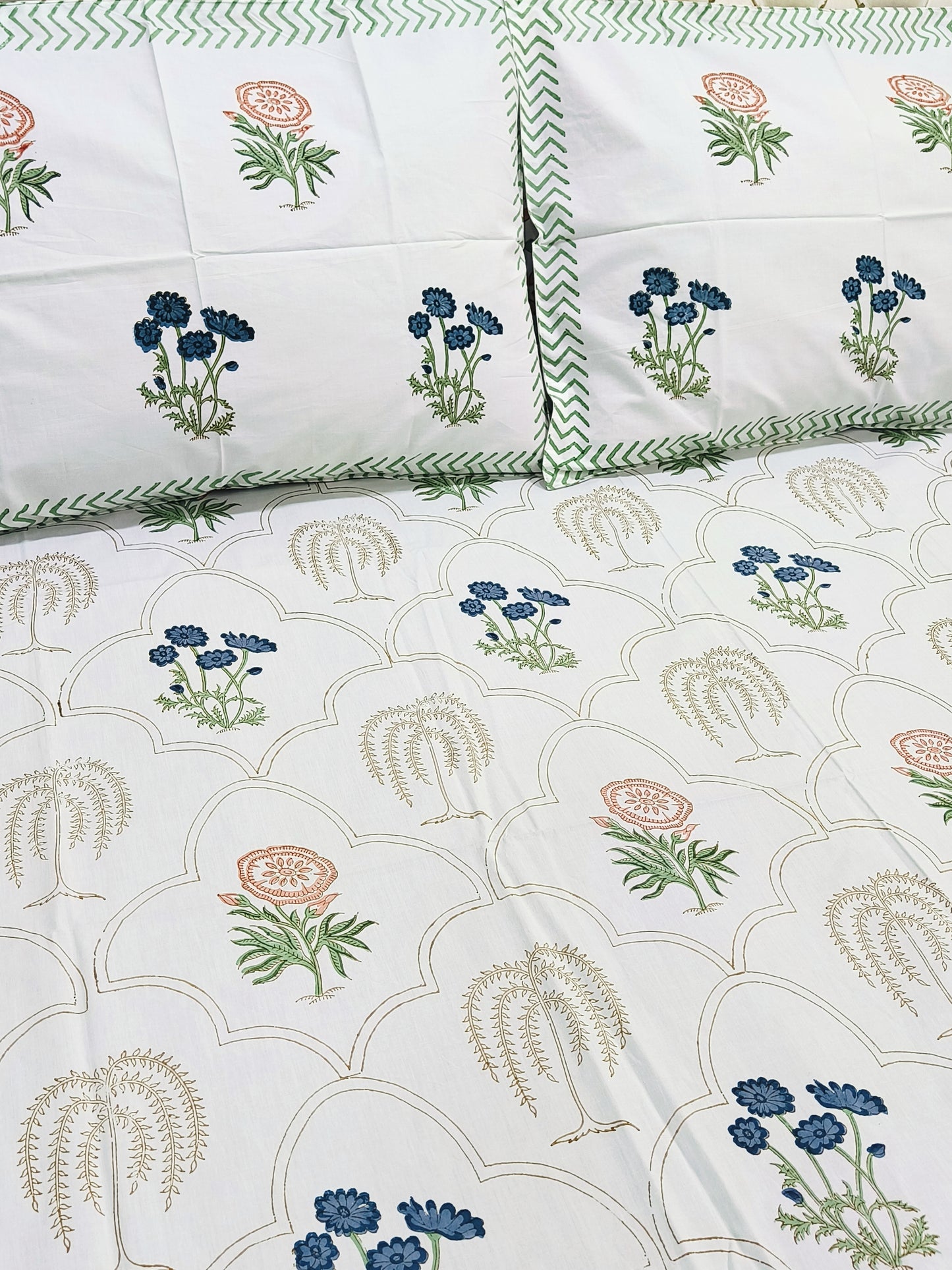 Handblock Printed Premium Bedsheets (Dispatch Time 24 Hours)