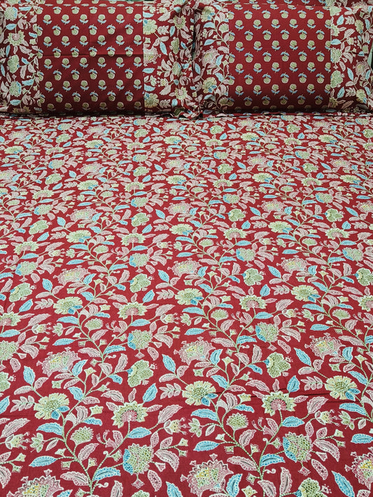 Bedsheet With King Size Pillow Cases