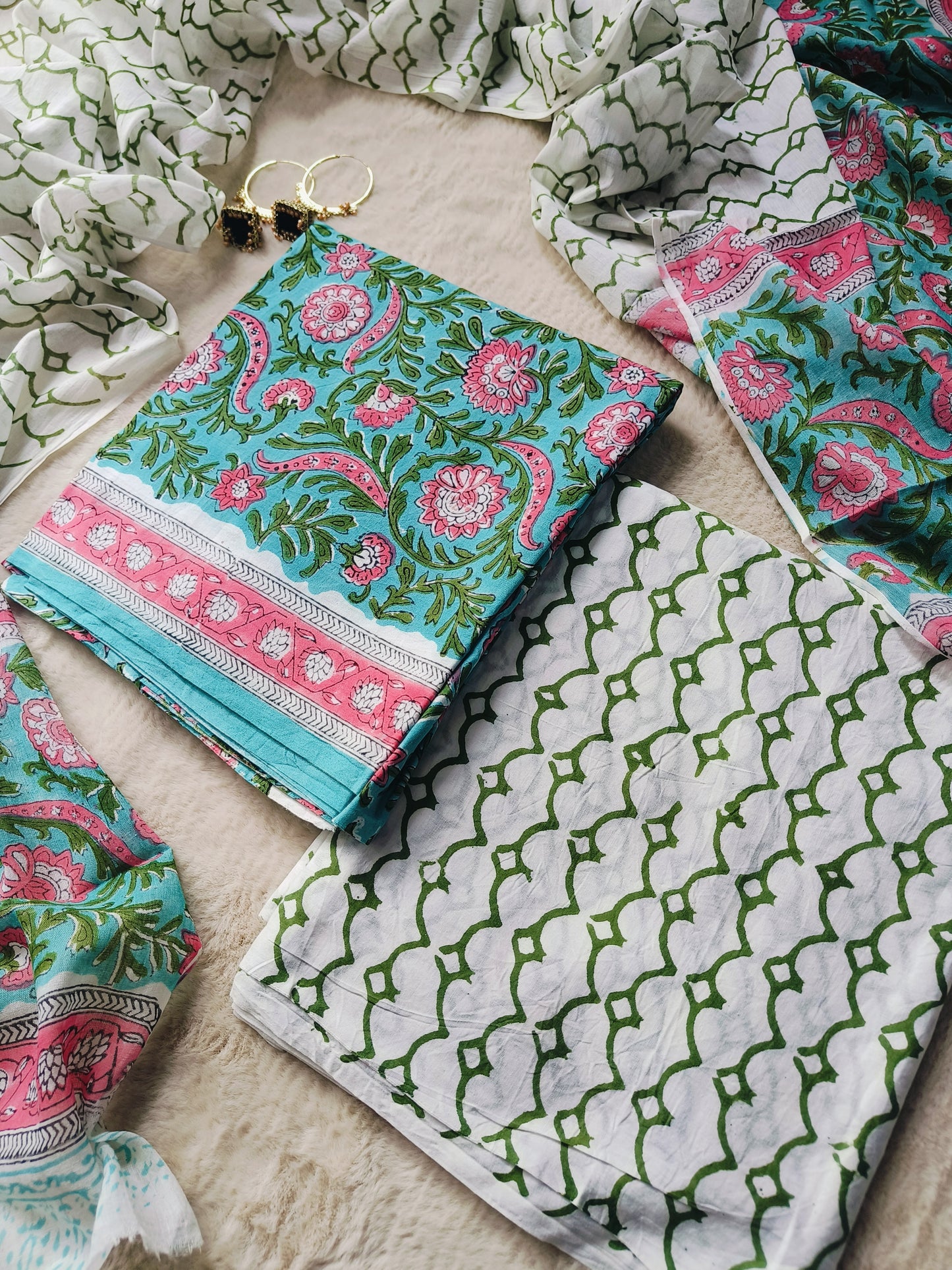 Cotton Suit with Mulmul Dupatta