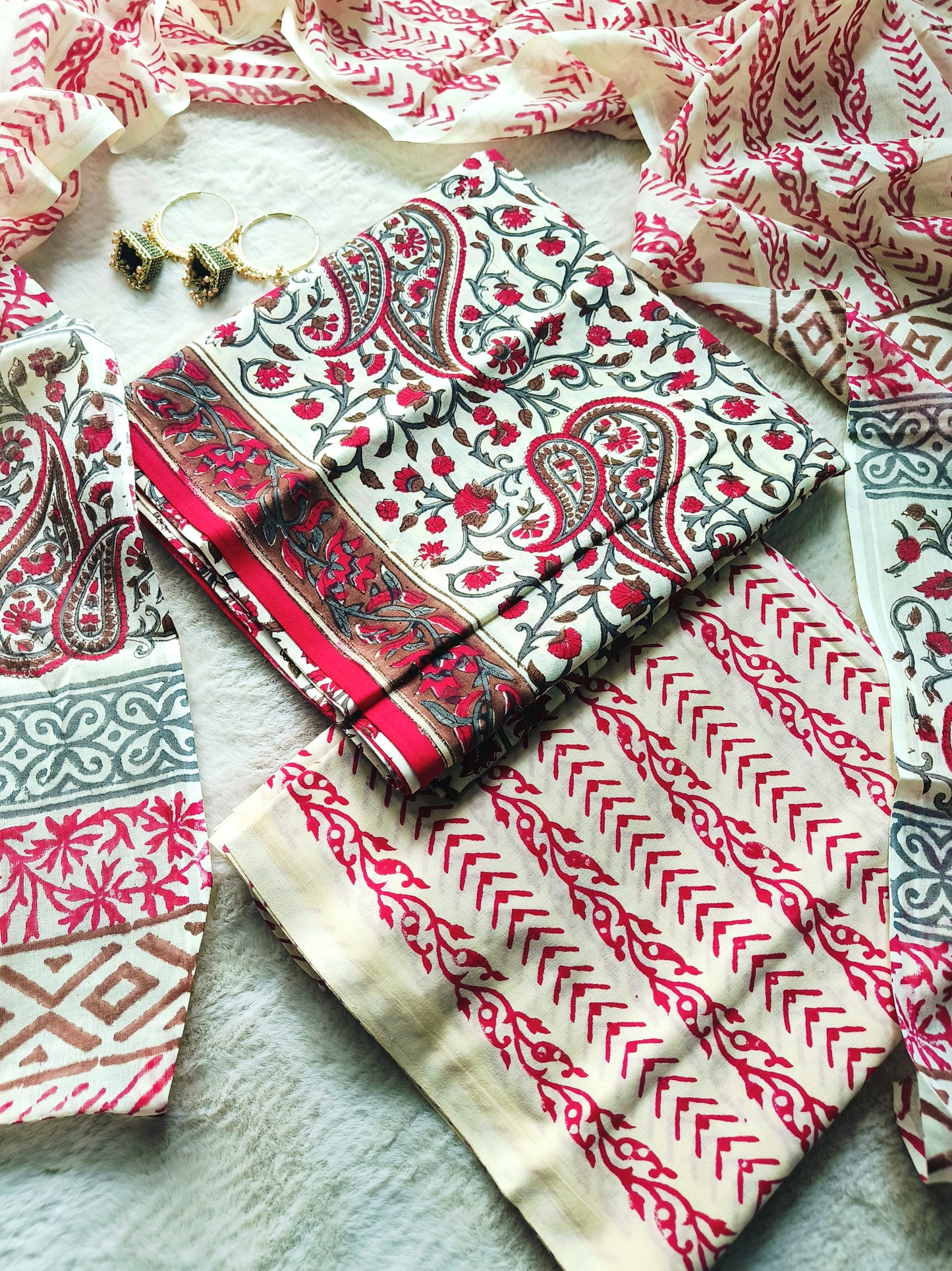 Cotton Suit with Mulmul Dupatta