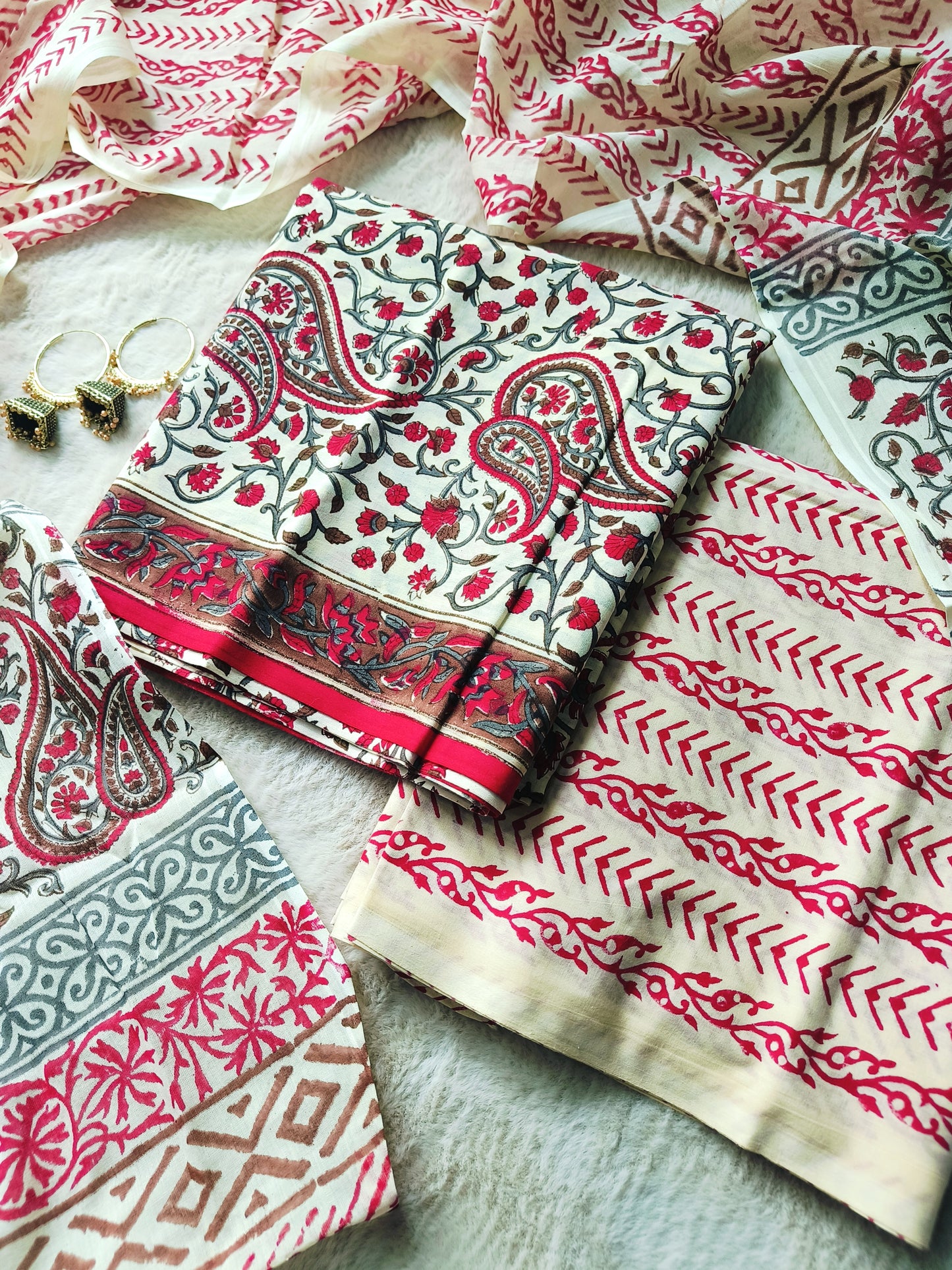 Cotton Suit with Mulmul Dupatta