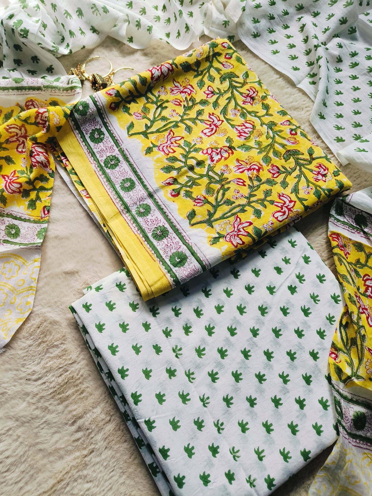 Cotton Suit with Mulmul Dupatta