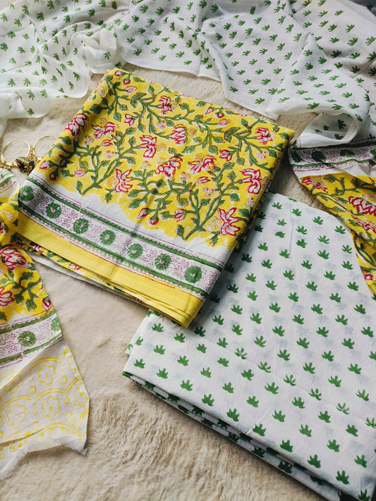 Cotton Suit with Mulmul Dupatta