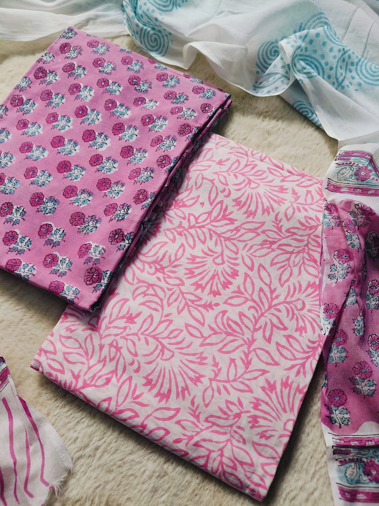 Cotton Suit with Mulmul Dupatta