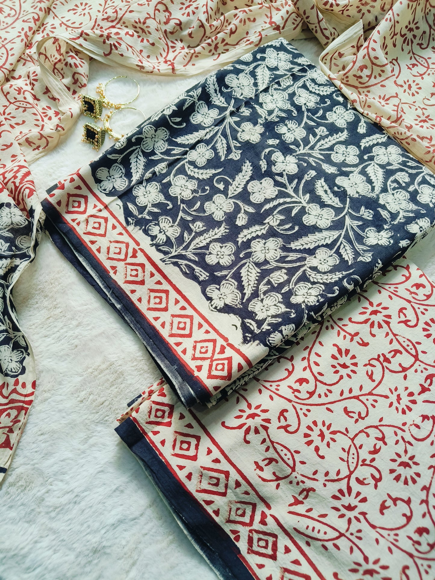 Cotton Suit with Mulmul Dupatta