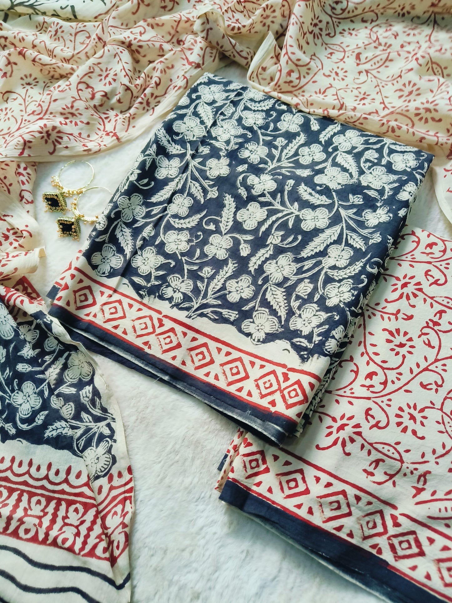 Cotton Suit with Mulmul Dupatta