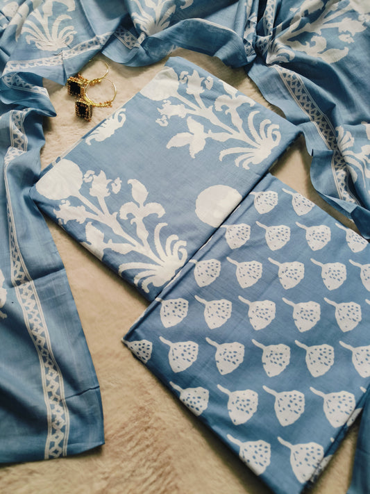 Cotton Suit with Mulmul Dupatta
