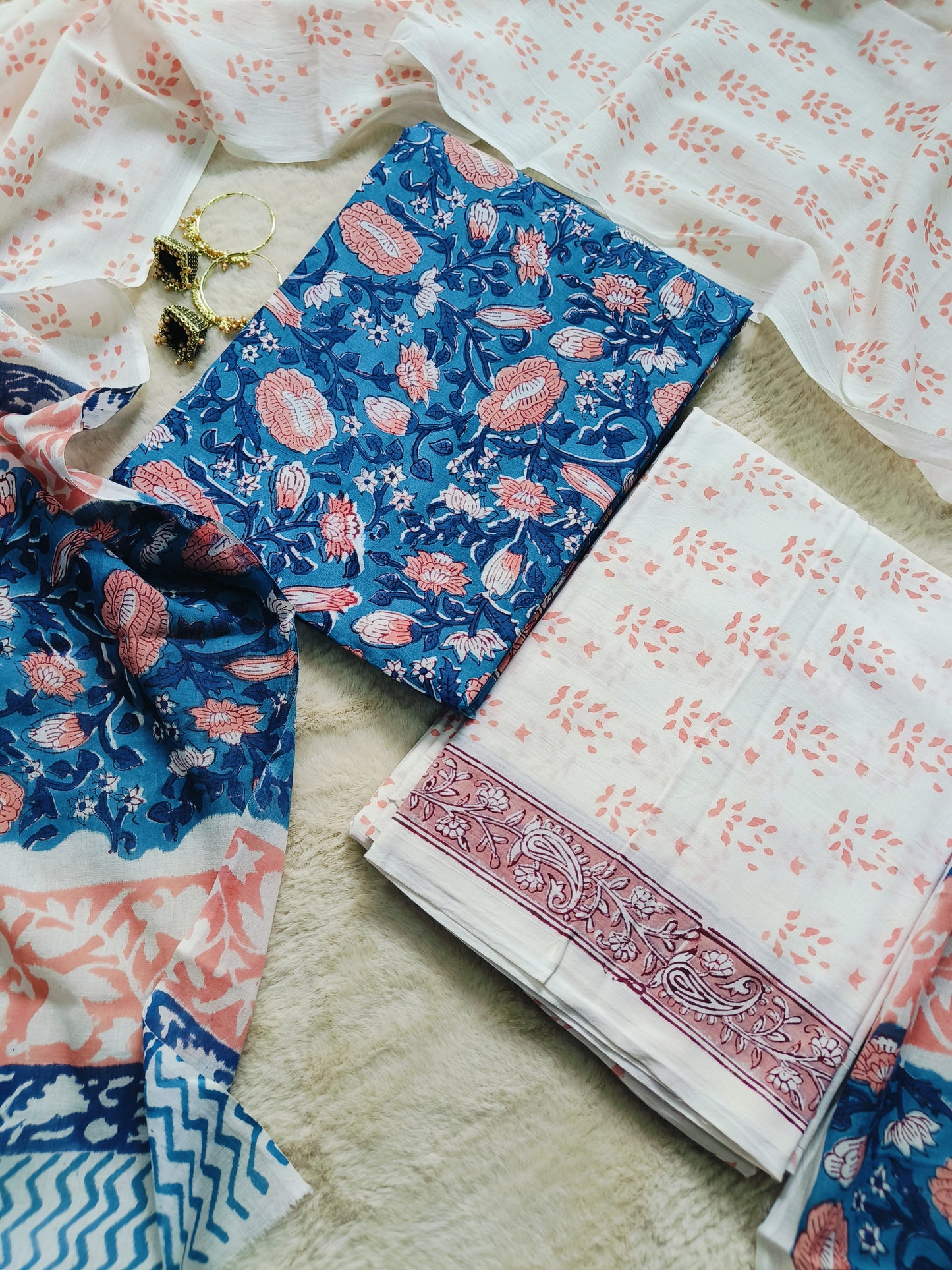 Cotton Suit with Mulmul Dupatta