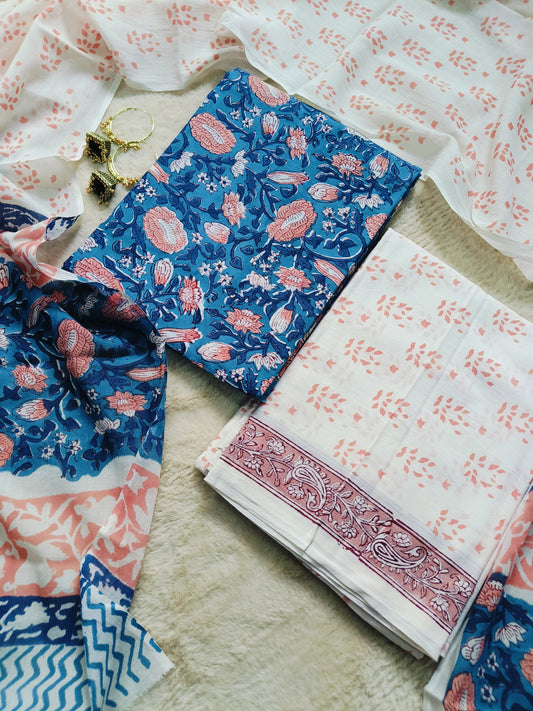 Cotton Suit with Mulmul Dupatta