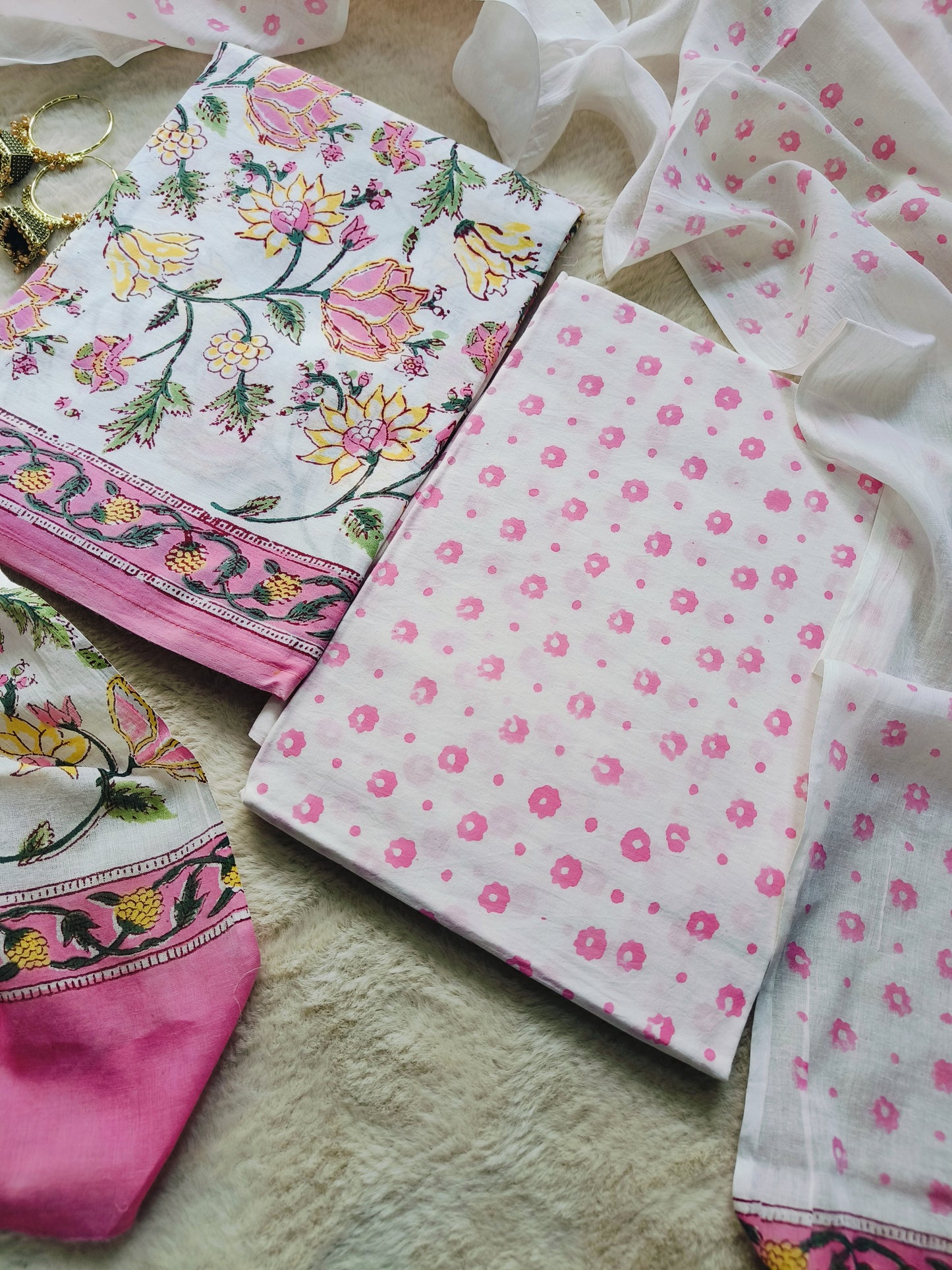 Cotton Suit with Mulmul Dupatta