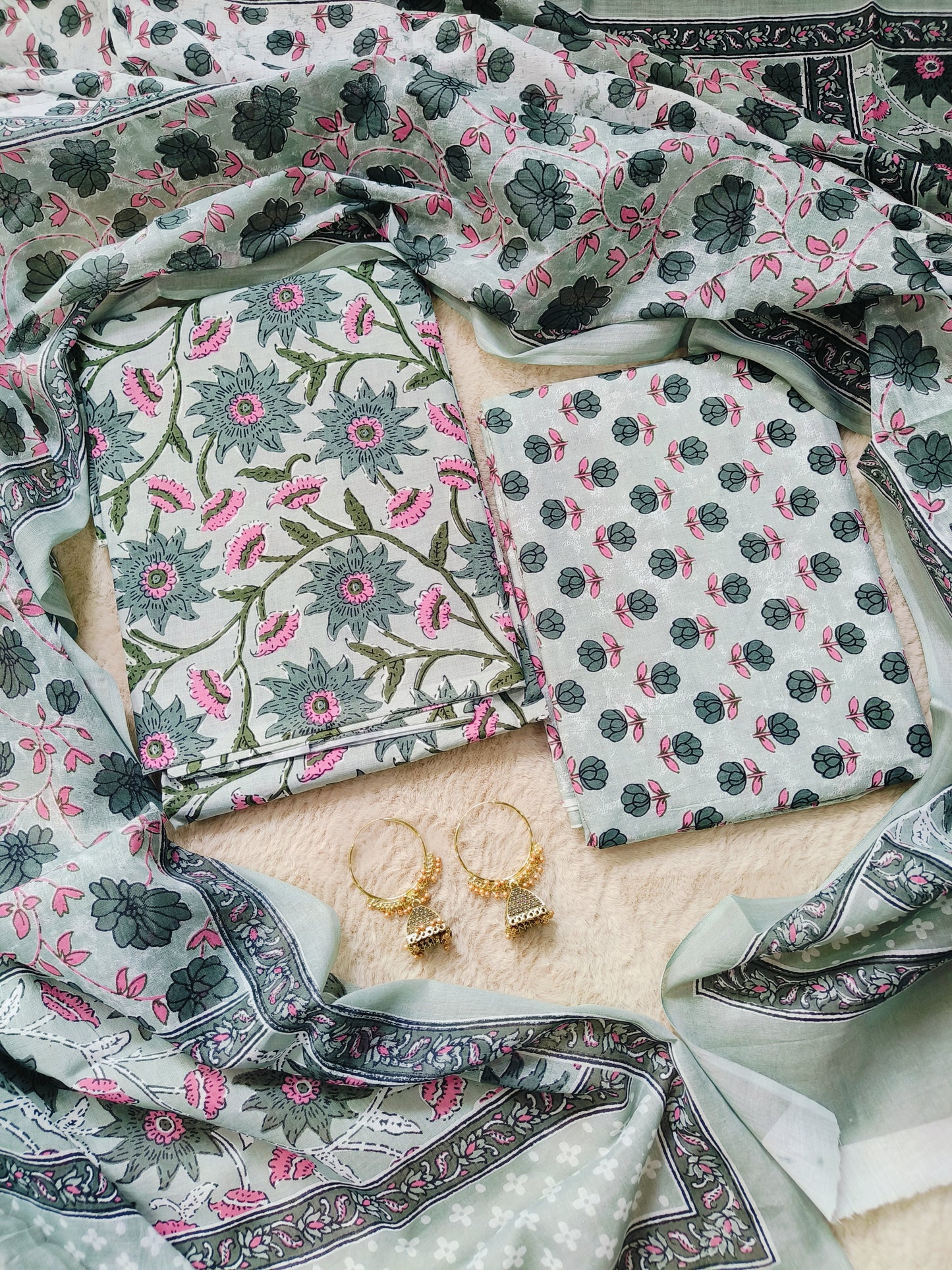 Cotton Suit with Mulmul Dupatta
