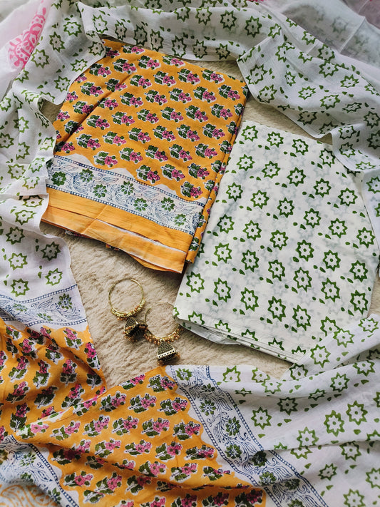 Cotton Suit with Mulmul Dupatta