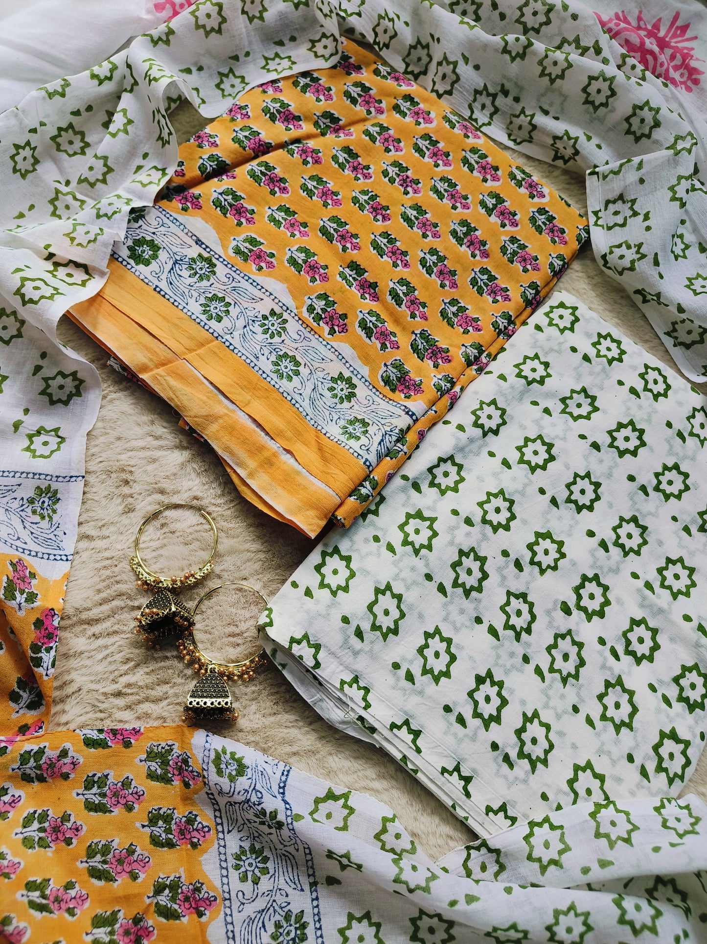 Cotton Suit with Mulmul Dupatta