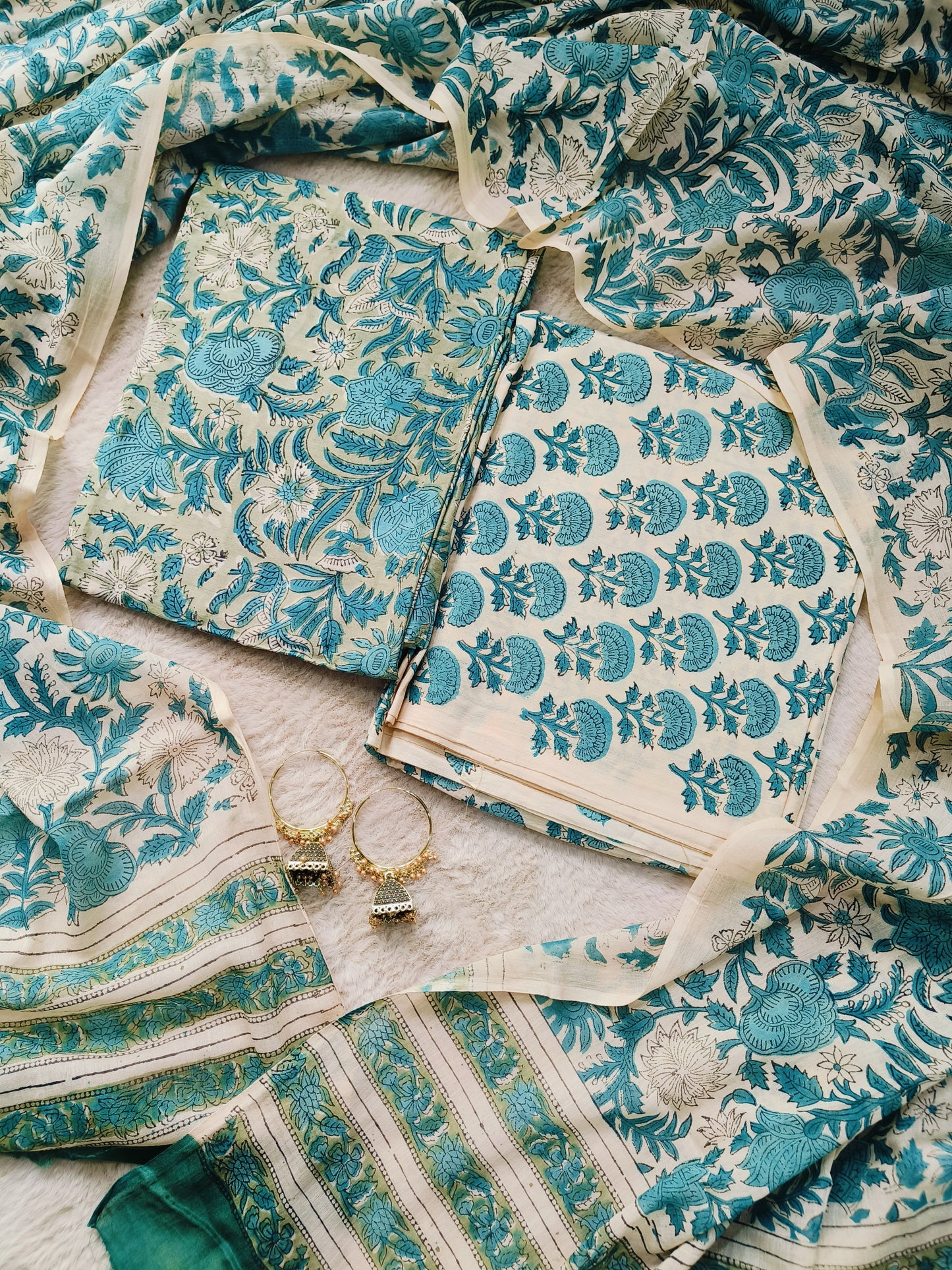 Cotton Suit with Mulmul Dupatta