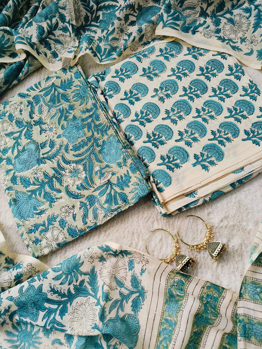 Cotton Suit with Mulmul Dupatta