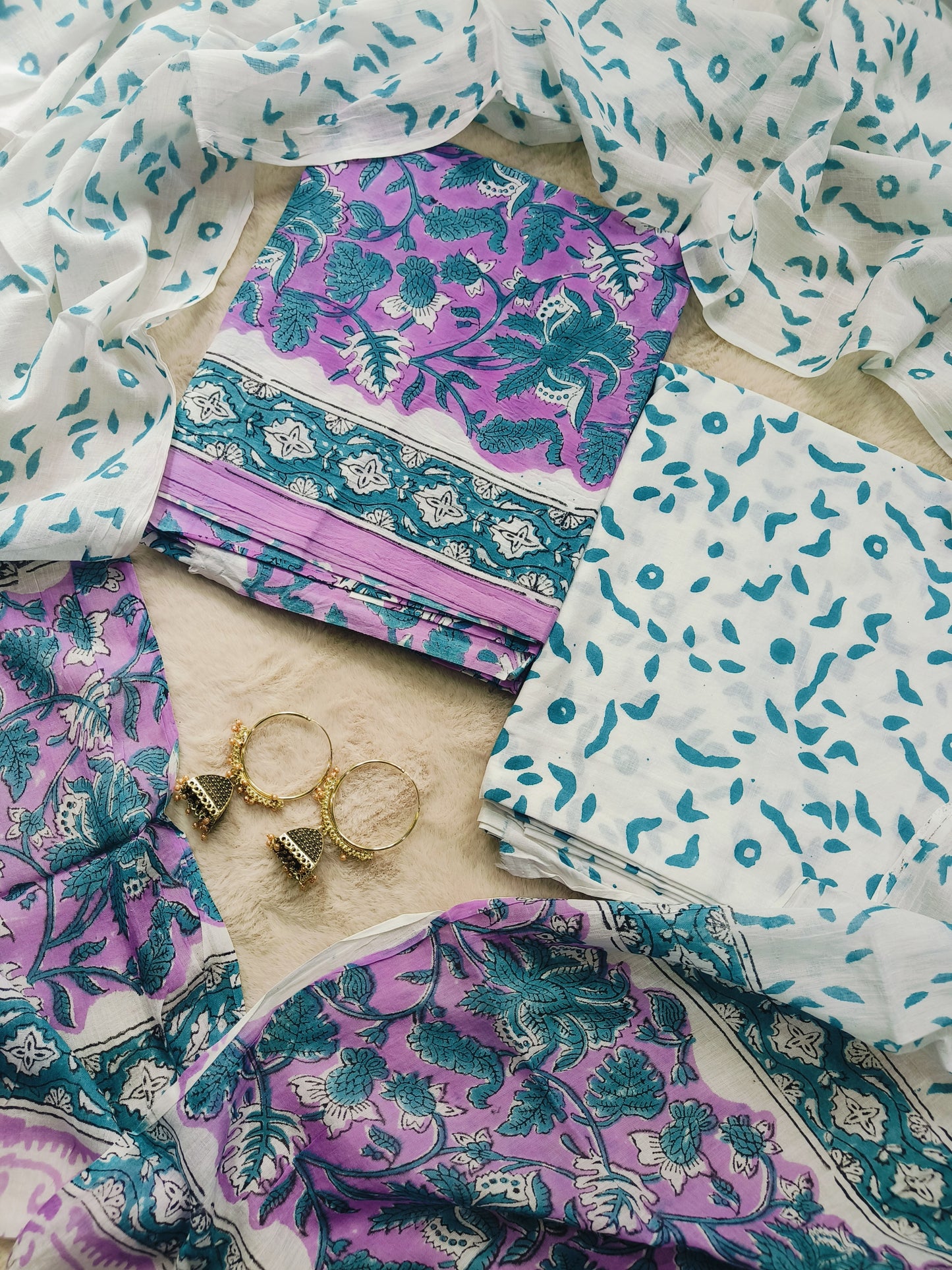 Cotton Suit with Mulmul Dupatta