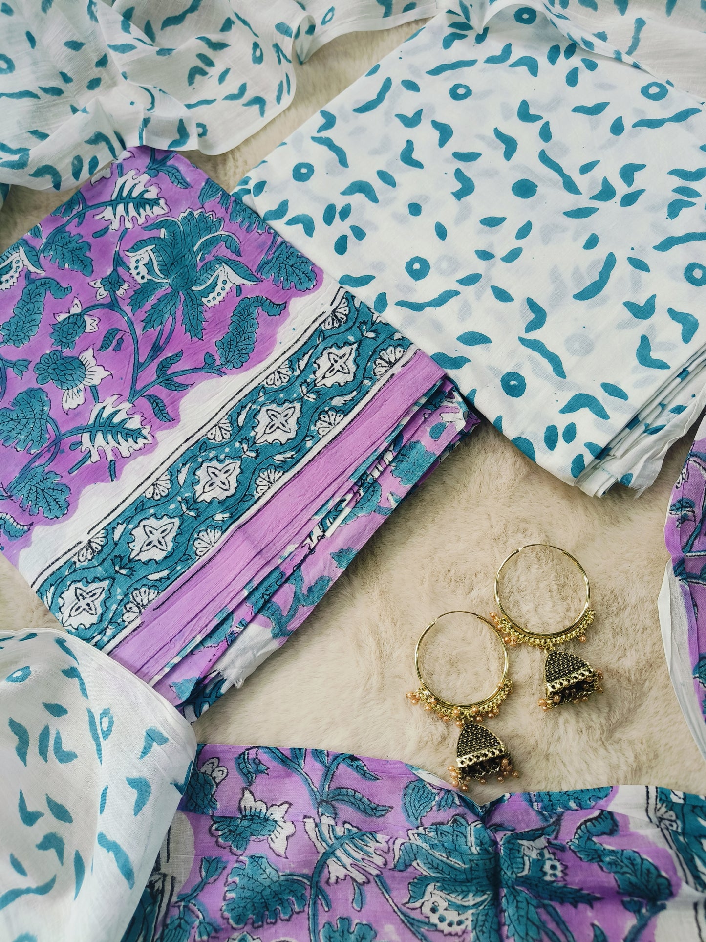 Cotton Suit with Mulmul Dupatta