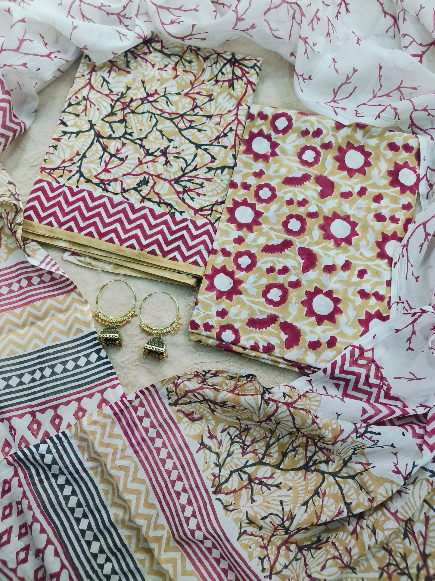 Cotton Suit with Mulmul Dupatta