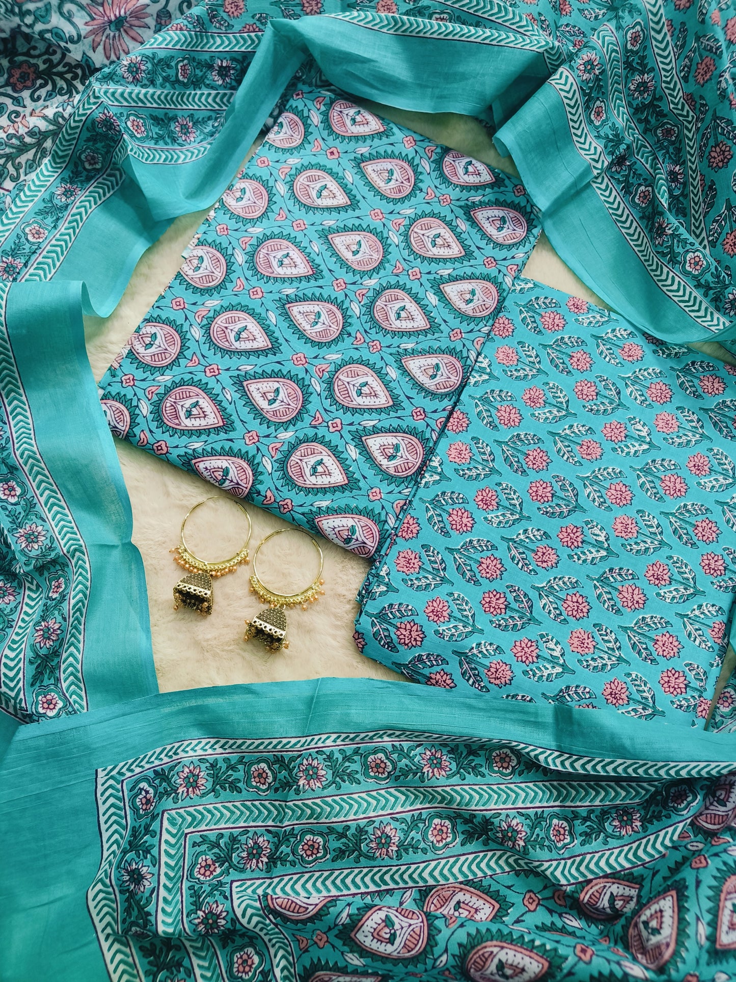 Cotton Suit with Mulmul Dupatta