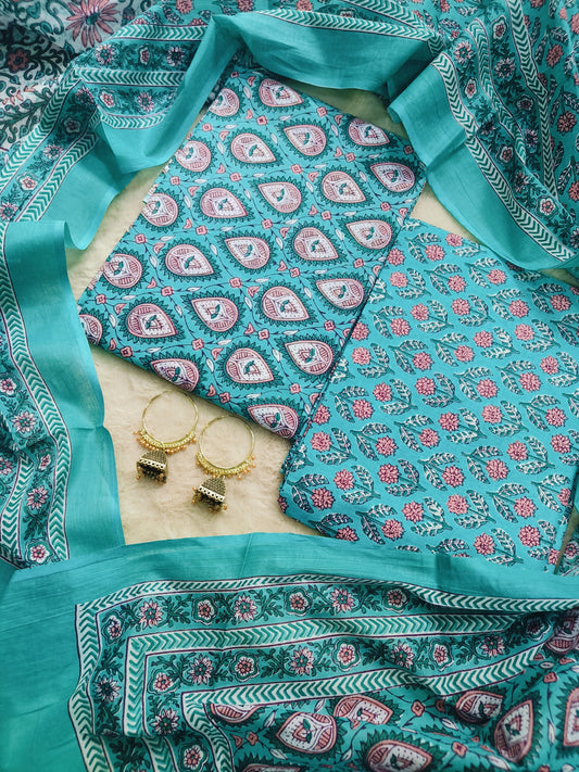 Cotton Suit with Mulmul Dupatta