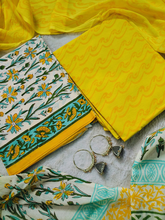 Cotton Suit with Mulmul Dupatta
