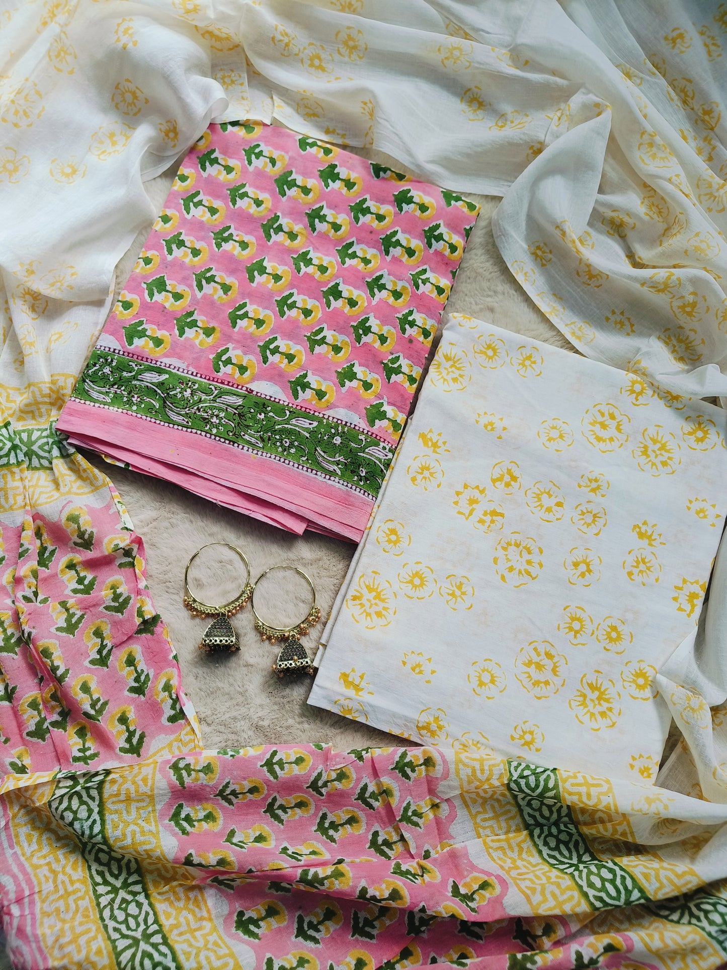 Cotton Suit with Mulmul Dupatta
