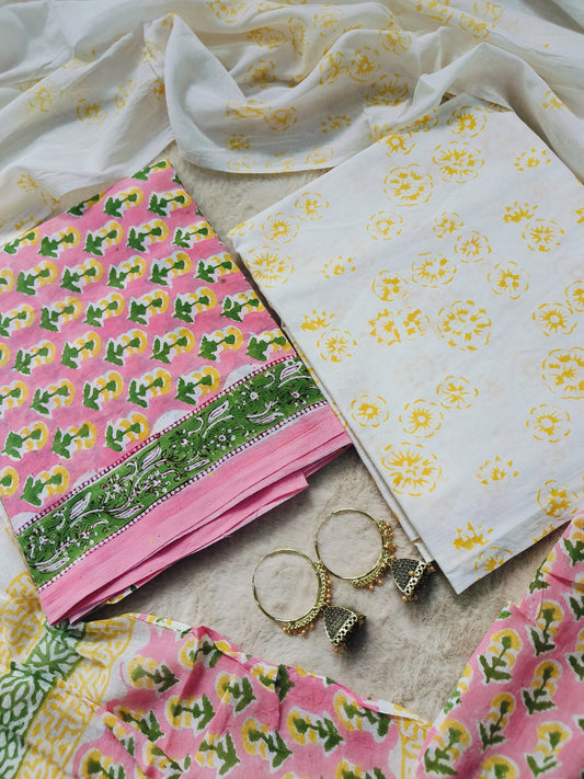 Cotton Suit with Mulmul Dupatta