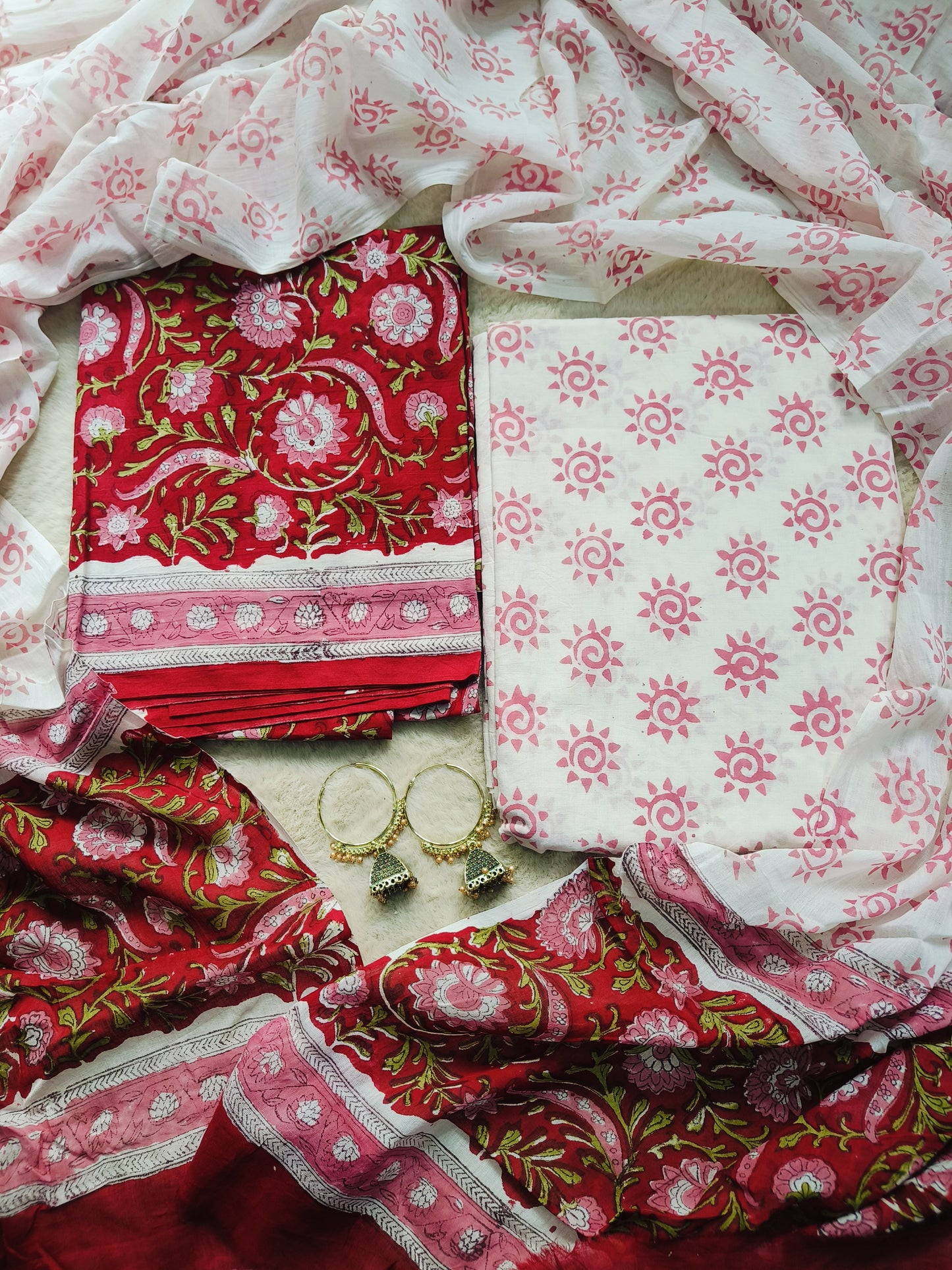 Cotton Suit with Mulmul Dupatta