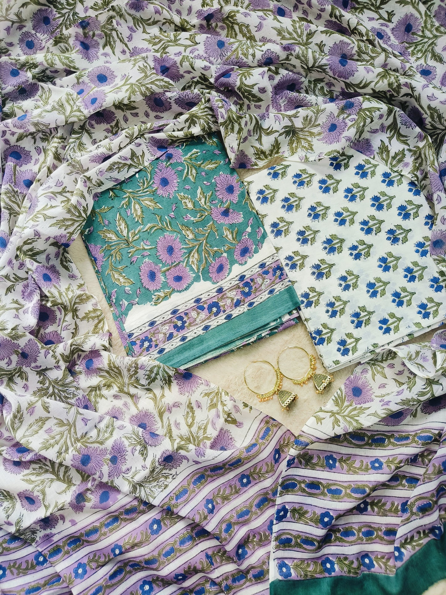 Cotton Suit with Mulmul Dupatta
