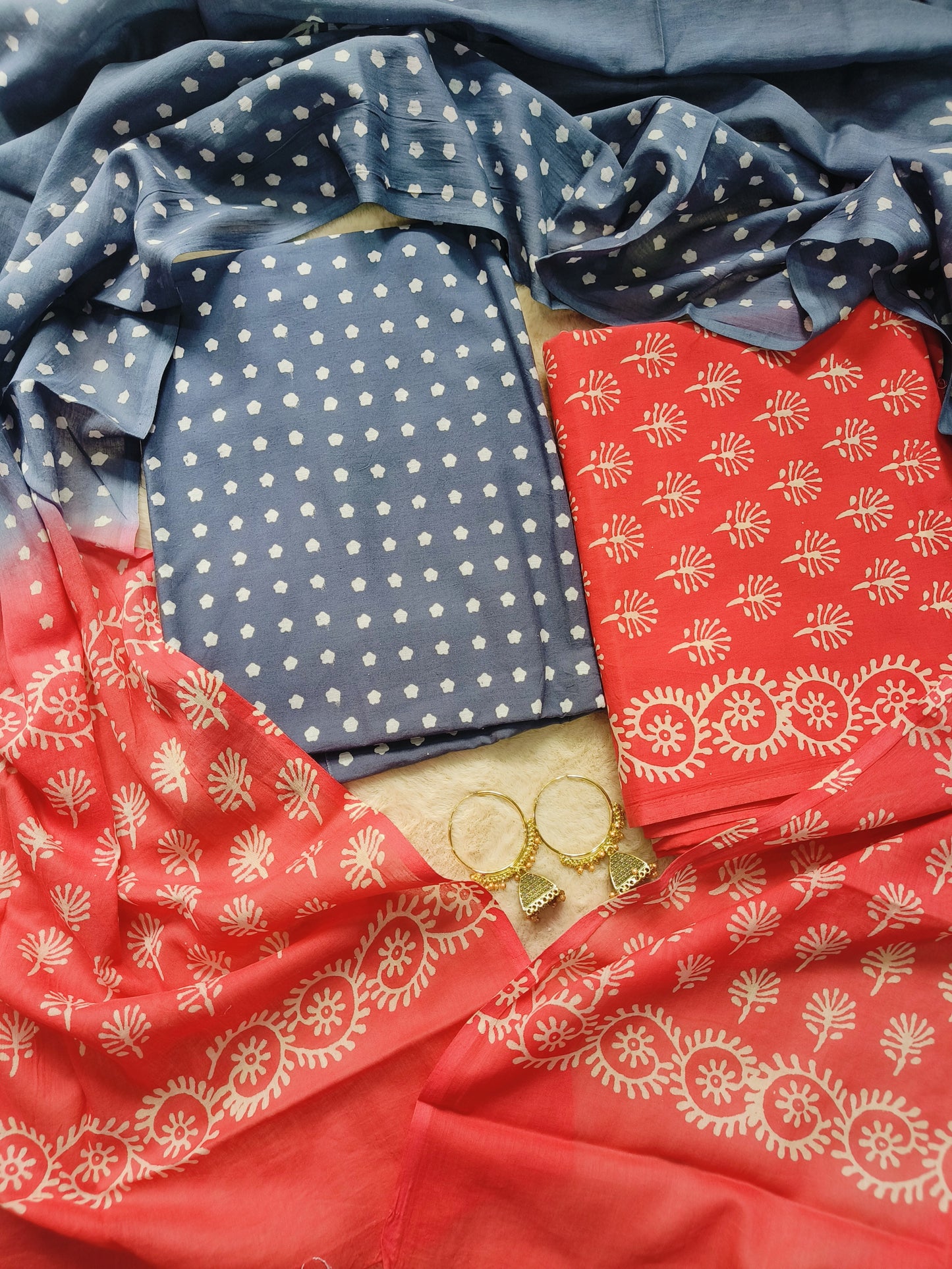 Cotton Suit with Mulmul Dupatta