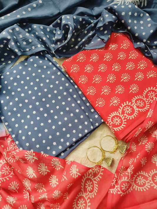Cotton Suit with Mulmul Dupatta