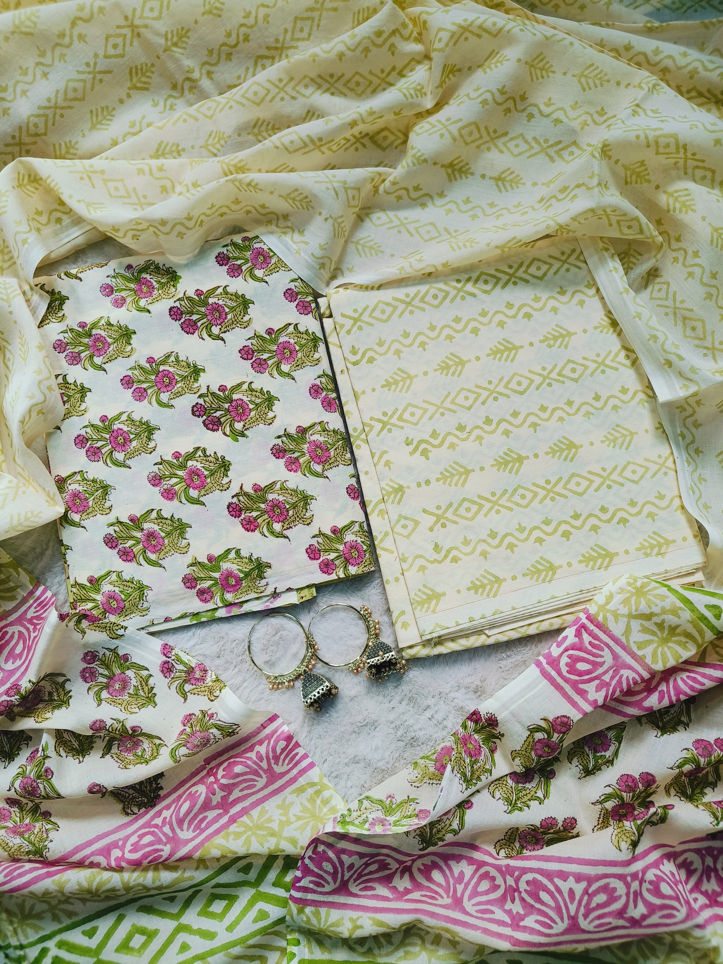 Cotton Suit with Mulmul Dupatta